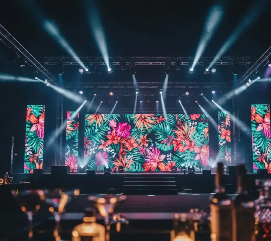 Pantallas LED Pantalla LED en uso durante un evento o lanzamiento de marca